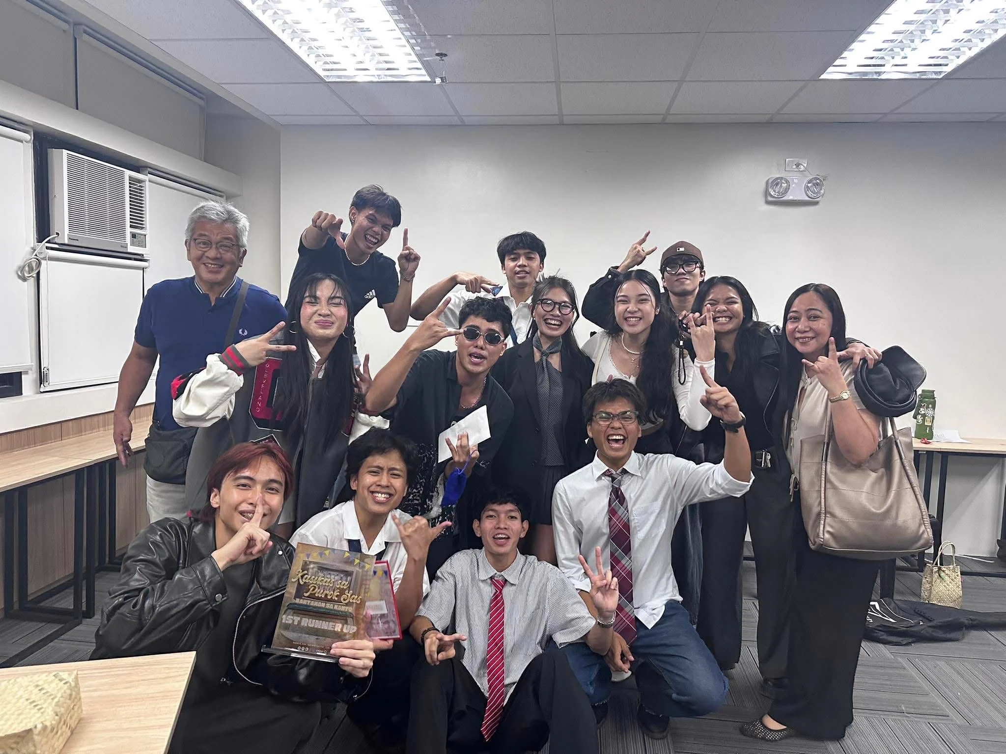 A group of musicians and friends celebrating together